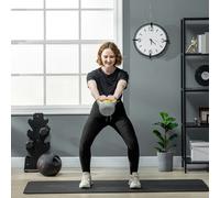 SPORTNOW 4kg Kettle Bell with Handle for Home Gym, Yellow & Grey SPORTNOW Yellow