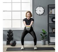 SPORTNOW 4kg Kettle Bell with Handle for Home Gym, Yellow and Grey