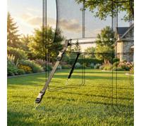 SPORTNOW 4Pcs Trampoline Anchor Kit, 32 cm Heavy Duty Galvanised Steel Trampoline Stakes, Spiral Ground Anchors with Triangle Head, Adjustable Straps for Wind Resistance, Fits Tents, Swings and Sheds
