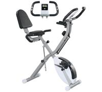 Folding Exercise Bike with Arm Bands and Hand Pulse Sensor, Black SPORTNOW Black One Size
