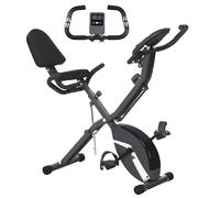 SPORTNOW 5-In-1 Folding Exercise Bike with Quiet 8-Level Magnetic Resistance, Upright/Recumbent Foldable Stationary Bike with LCD, Tablet Holder, Heart Rate Sensor for Home Use Indoor Cycling, Black