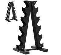 SPORTNOW Five-Tier Dumbbell Storage Rack, for Home Gym Exercise - Black Aosom UK