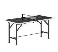 SPORTNOW 5ft Mid-Size Table Tennis Table, Ping Pong Table with Net, 2 Table Tennis Paddles and 3 Balls for Indoor Game, Black