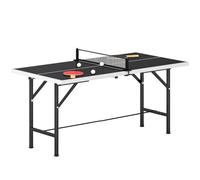 SPORTNOW 5ft Mid-Size Table Tennis Table with Net for Indoor Game, Black