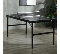 SPORTNOW 5ft Mini Table Tennis Table, Folding Ping Pong Table - Black - 152L x 76W x 72H cm