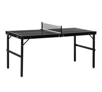 SPORTNOW 5ft Mini Table Tennis Table, Folding Ping Pong Table with Net and Aluminium Frame, Portable Ping Pong Game Set for Indoor Outdoor Use, Black