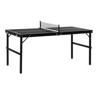 SPORTNOW 5ft Mini Table Tennis Table, Folding Ping Pong Table with Net and Aluminium Frame, Portable Ping Pong Game Set for Indoor Outdoor Use, Black