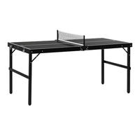 SPORTNOW 5ft Mini Table Tennis Table Folding with Net Portable Set Black | Ping Pong Table, Aluminium Frame, Ping Pong Game Set, Indoor Outdoor Use