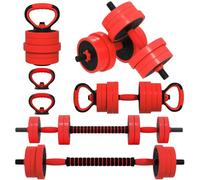 SPORTNOW 6-in-1 Adjustable Weight Dumbbells Set Home Gym 20KG Red