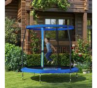 SPORTNOW 6ft Outdoor Trampoline with Safety Enclosure Net, Blue - 8ft - Blue