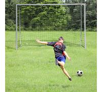 Sportnow 10Ft X 6.5Ft Football Goal, Simple Set Up Football Training Net, Grey