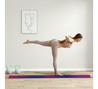 SPORTNOW 7.7ft Folding Gymnastics Beam, Floor Balance Beam for Kids with Anti-Slip Base, Gymnastics Equipment for Home Gym, Training Exercise, Blue and Pink