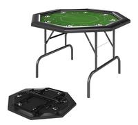 SPORTNOW 8 Player Foldable Poker Table with Cup Holders - Green | TJ Hughes