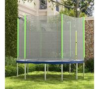 SPORTNOW 8ft Trampoline Net Replacement with 6 Plastic Pole Covers, Weather-Resistant Trampoline Netting Replacement with Zipped Entrance, Poles Not Included, Green
