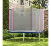SPORTNOW 8ft Trampoline Net Replacement with 6 Plastic Pole Covers, Weather-Resistant Trampoline Netting Replacement with Zipped Entrance, Poles Not Included, Pink