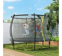 8ft Trampoline with Enclosure Net and Spring Cover, Black SPORTNOW Black One Size