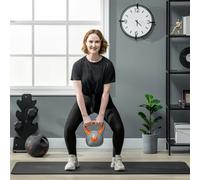 SPORTNOW Kettlebell, 8kg Kettle Bells with Handle for Home Gym Weight Lifting and Strength Training, Orange and Grey