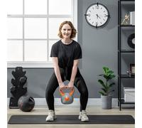 SPORTNOW 8kg Kettle Bell with Handle for Home Gym, Orange and Grey, Orange