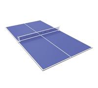 SPORTNOW 9 ft Folding Ping Pong Table Top for Billiard Tables Net Set Blue | Regulation Sized Foldable Table Tennis Conversion Top, Foam Padding, Net Storage Bag