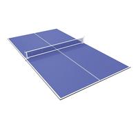 SPORTNOW 9 ft Folding Ping Pong Table Top for Billiard Tables, Table Tennis Conversion Top with Net, Foam Padding, Blue
