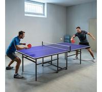 Sportnow 9Ft Holding Tennis Table W/ Four Wheels, For Indoors, Blue