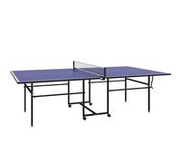SPORTNOW 9FT Holding Tennis Table w/ Four Wheels, for Indoors, Blue SPORTNOW Blue