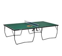 SPORTNOW 9ft Folding Table Tennis Table, Portable Full-Size Tennis Table with Eight Wheels, Two Bats, Three Balls, Green