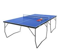 Sportnow 9Ft Folding Table Tennis Table W/ 8 Wheels For Indoors, Blue