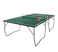 SPORTNOW Green Foldable Indoor Tennis Table Set with 8 Wheels