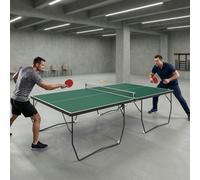 SPORTNOW 9FT Folding Table Tennis Table w/ 8 Wheels, for Indoors - Green