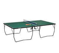 SPORTNOW 9FT Outdoor Folding Table, Tennis Table, with 8 Wheels, for Indoor and Outdoor Use - Green