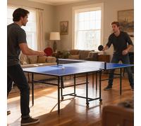 Sportnow 9Ft Holding Tennis Table W/ Four Wheels, For Indoors, Blue Blue
