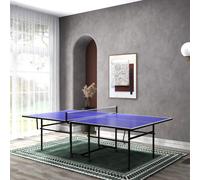 Indoor Holding Ping Pong Table with Four Wheels Blue 9FT