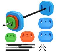 SPORTNOW Adjustable Barbell Weights Set Non-slip Handle Multicolour | Barbell Bar, Weight Plates, Home Gym Weight Lifting Set, Strength Training, Home Gym Exercise