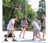 SPORTNOW Basketball Hoop Outdoor, Easily Adjustable Height Basketball Hoop and Stand with Weighted Base, Portable on Wheels, 2.4-2.9m, Black