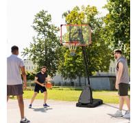 Sportnow Adjustable Basketball Hoop With Weighted Base, 2.4-2.9M, Red
