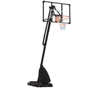 Adjustable Portable Basketball Hoop and Stand with Wheels, 2.4-2.9m SPORTNOW Black One Size
