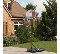 SPORTNOW Height Adjustable Basketball Hoop and Stand, Free Standing Basketball Stand Net Set System w/Wheels, Enlarged Base, PE Backboard, 179-209cm