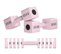 Sportnow Adjustable Dumbbell Set Of 2, 5-In-1 Weights Dumbbells Set In Pink Pink