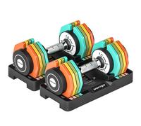 SPORTNOW Adjustable Dumbbells Set with Safety Locking Mechanism, Multicoloured