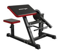 SPORTNOW Adjustable Preacher Curl Bench with Elbow Cushion for Home Gym, Black