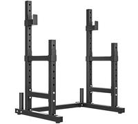 SPORTNOW Adjustable Squat Rack, Multi-Function Barbell Rack Stand with Spotters, Weight Plate Holders, Heavy Duty Weight Bench Press Dip Station for Home Gym Strength Training, Max Load 300kg, Black