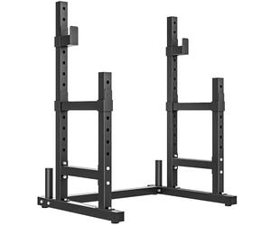 SPORTNOW Adjustable Squat Rack, Multi-Function Barbell Rack Stand with Spotters, Weight Plate Holders, Heavy Duty Weight Bench Press Dip Station for Home Gym Strength Training, Max Load 300kg, Black