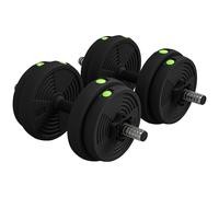 SPORTNOW Adjustable Weight Barbell & Dumbbells Set Free Weights Strength Muscle Exercise Home Gym Training, Black and Green