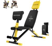 SPORTNOW Adjustable Weight Bench for Home Gym 300kg Flat Foldable Yellow