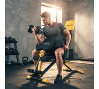 SPORTNOW Adjustable Weight Bench for Home Gym 300kg Flat Foldable Yellow