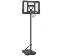 SPORTNOW Height Adjustable Basketball Hoop and Stand, Freestanding Basketball Stand, Net w/Wheels, Enlarged Base, PE Backboard, 2-3.05m - Black