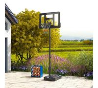 Sportnow Basketball Backboard Hoop Net Set W/ Wheels, 200-305Cm - Black