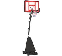 SPORTNOW Basketball Hoop Outdoor Height Adjustable 2.45-3.05m Red