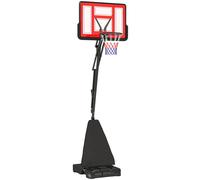 SPORTNOW 2.45-3.05m Portable Basketball Hoop and Stand with Wheels, Black